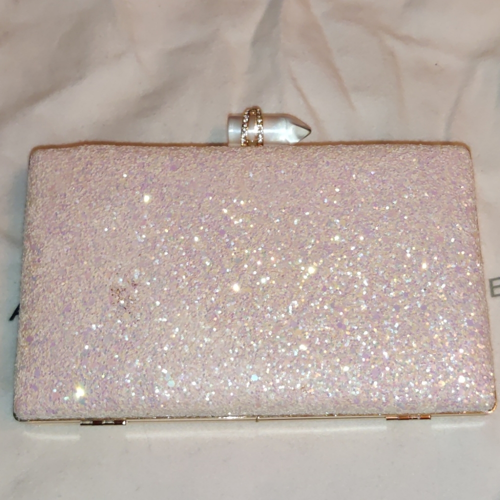Soft Pink Glitter Evening Bag